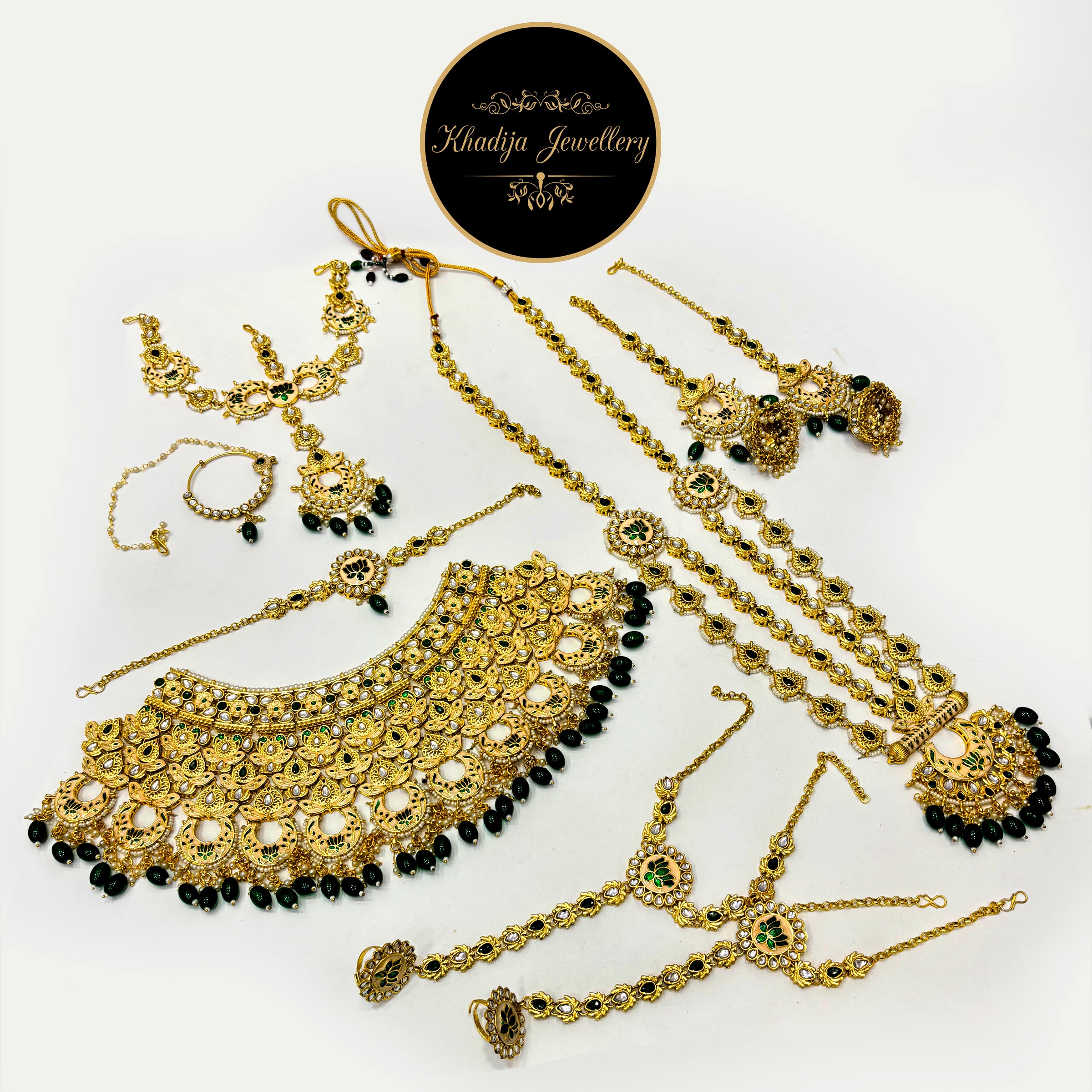 ✨ Royal Kundan Bridal Jewellery Set – Red & Gold Elegance✨ (RB100)