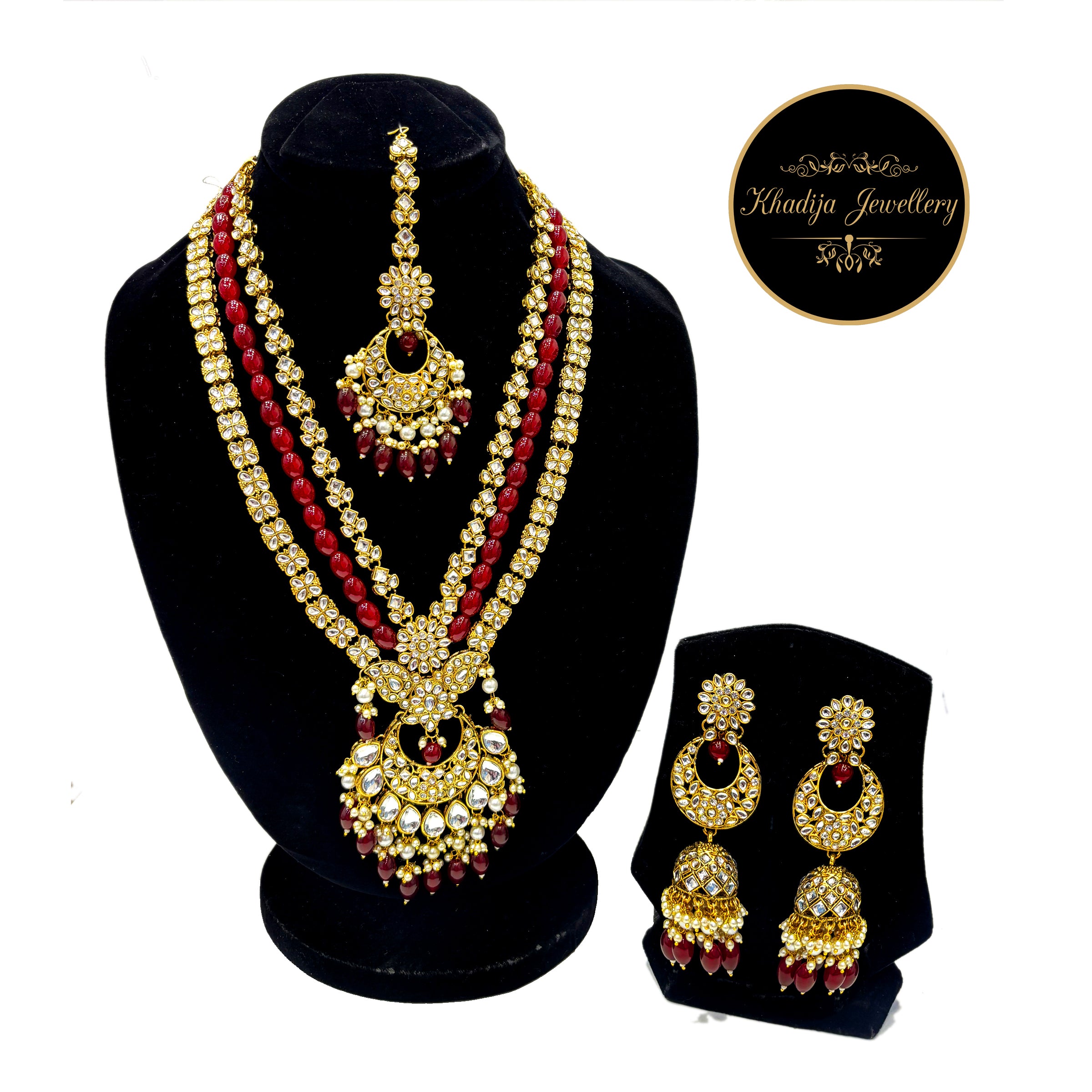 ✨Royal Char Indian Kundan Mala Set Traditional ✨(RM0011)