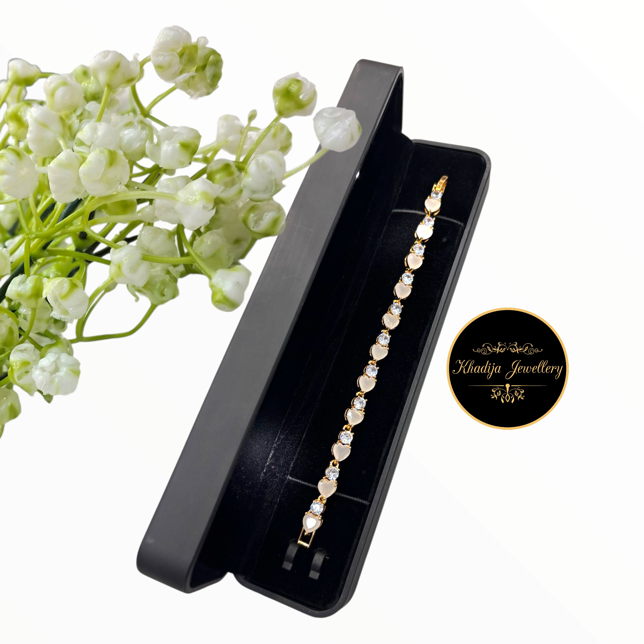 Elegant Stone-Studded Bracelet – 8 Stunning Colours (RC90)