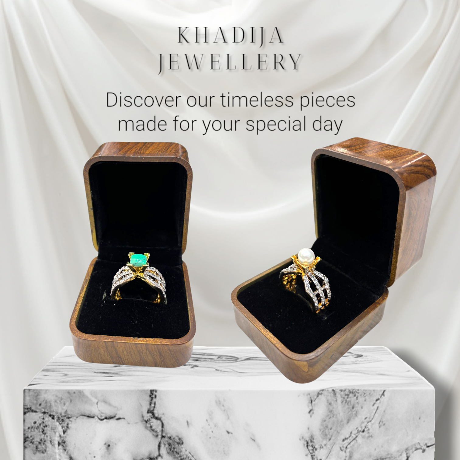 Classic Pearl & Forza Luxury Gold-Plated Designer Ring With Diamonds (RG0015)