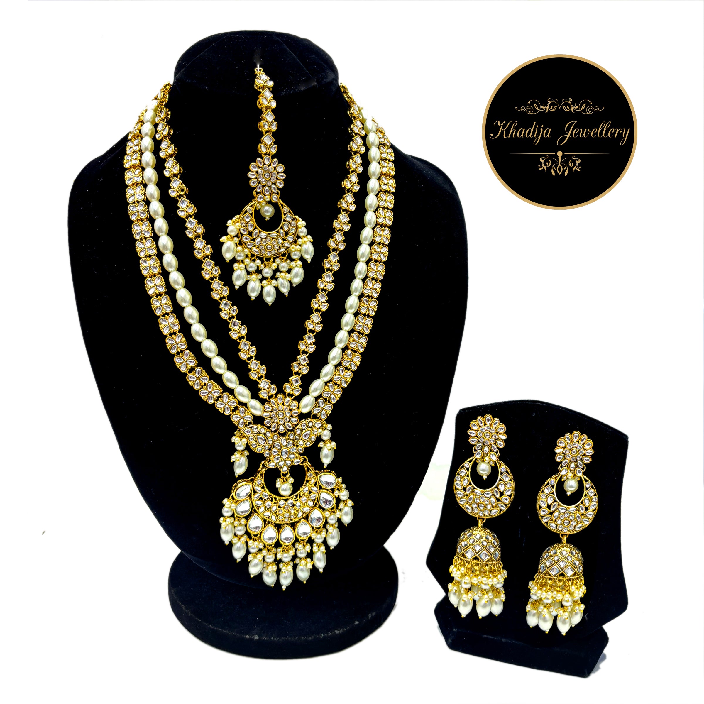 ✨Royal Char Indian Kundan Mala Set Traditional ✨(RM0011)