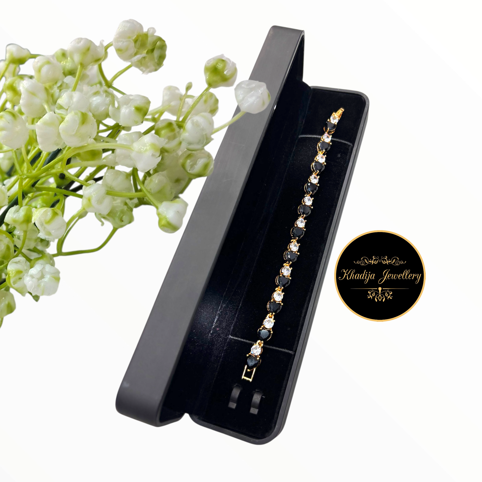 Elegant Stone-Studded Bracelet – 8 Stunning Colours (RC90)
