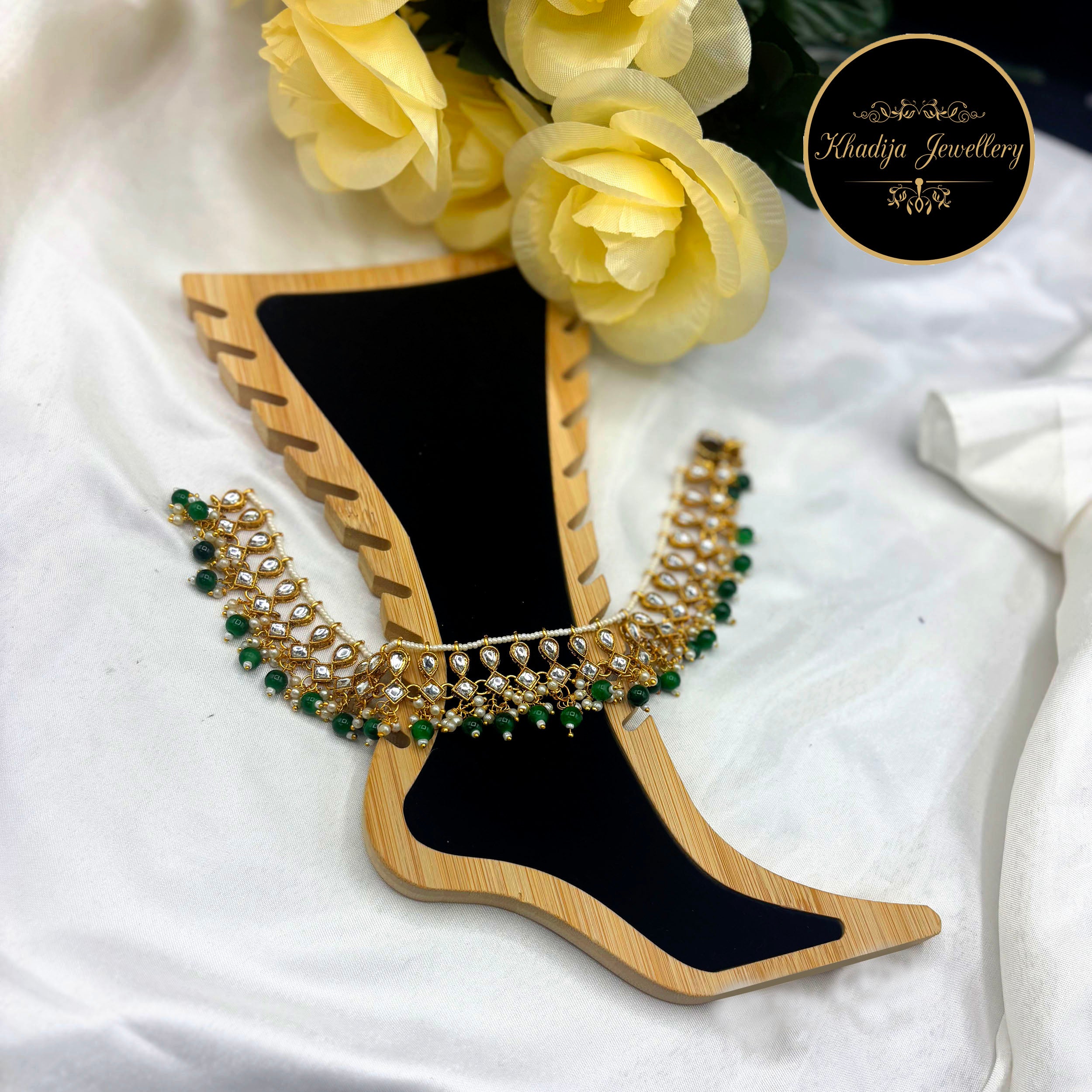 Kundan Pearl pair Anklet (RI0010)