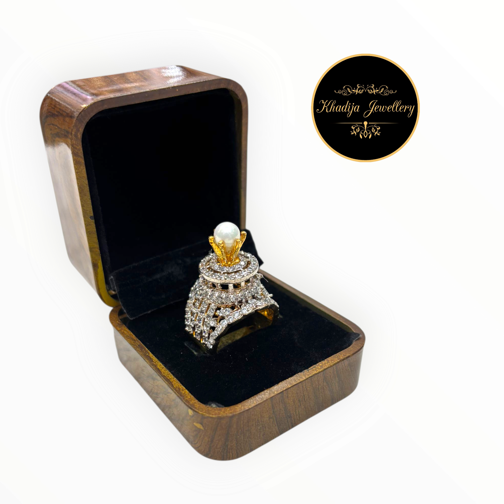 Mother Pearl With Diamonds Ring 💍  (RG0014)