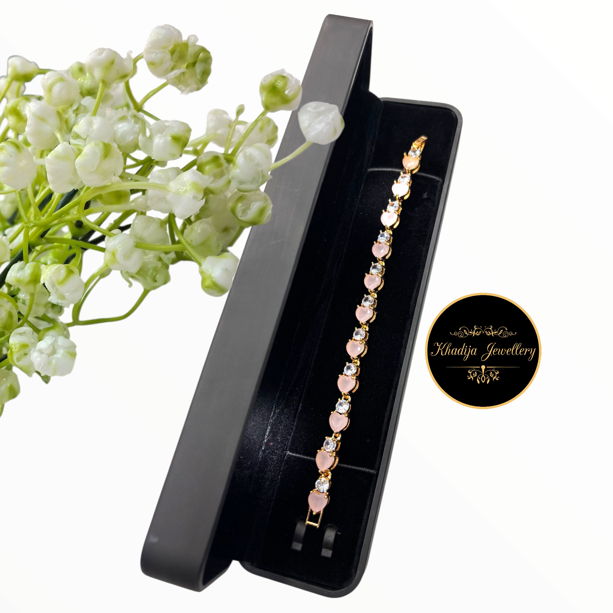 Elegant Stone-Studded Bracelet – 8 Stunning Colours (RC90)