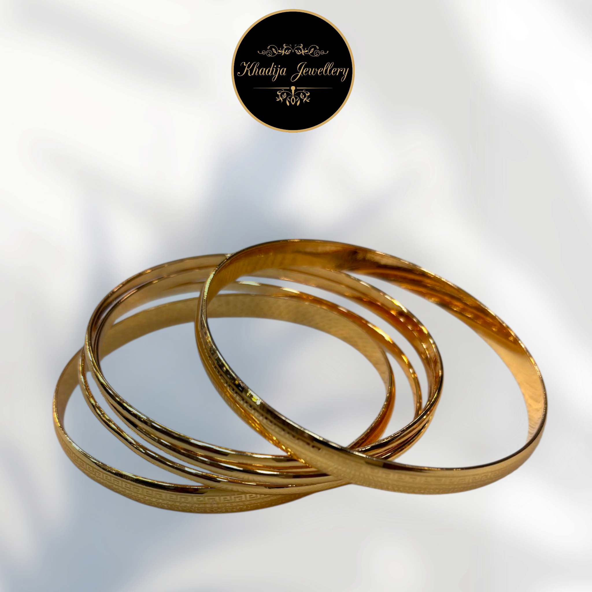 Classic Golden Bangles Set – 6 Pieces (CB05)