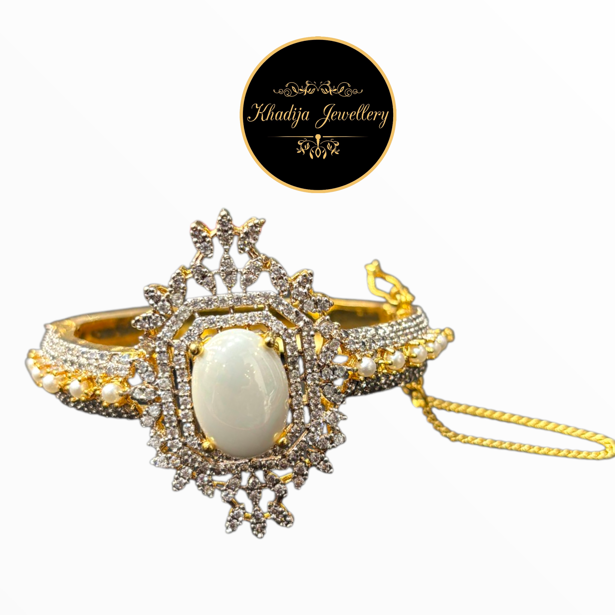 💎Luxury pearl White Stone With Diamond-Bracelet💎(AZ0060)

Product Description: