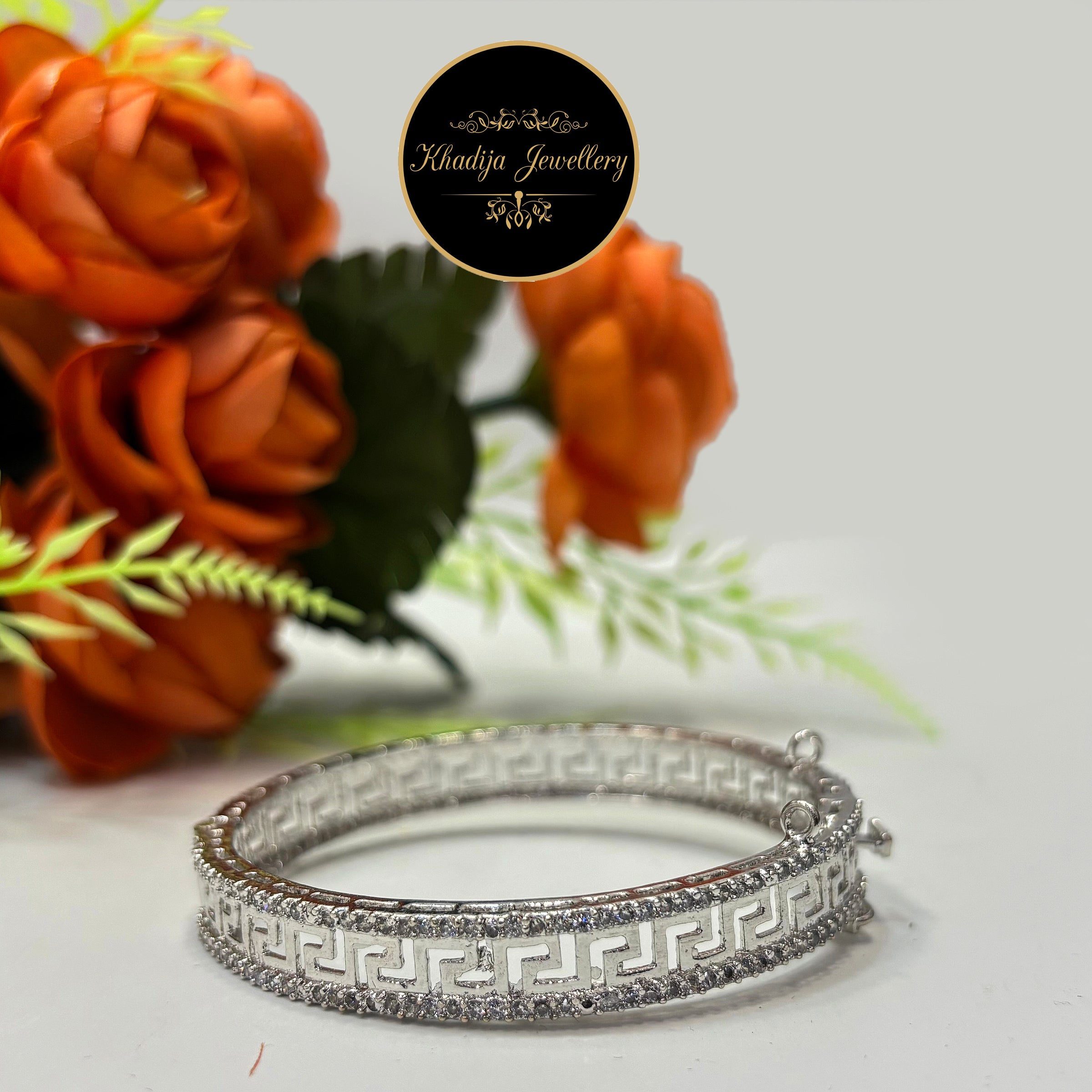 Versace-Inspired Premium Bangles – Silver & Gold (Az55)