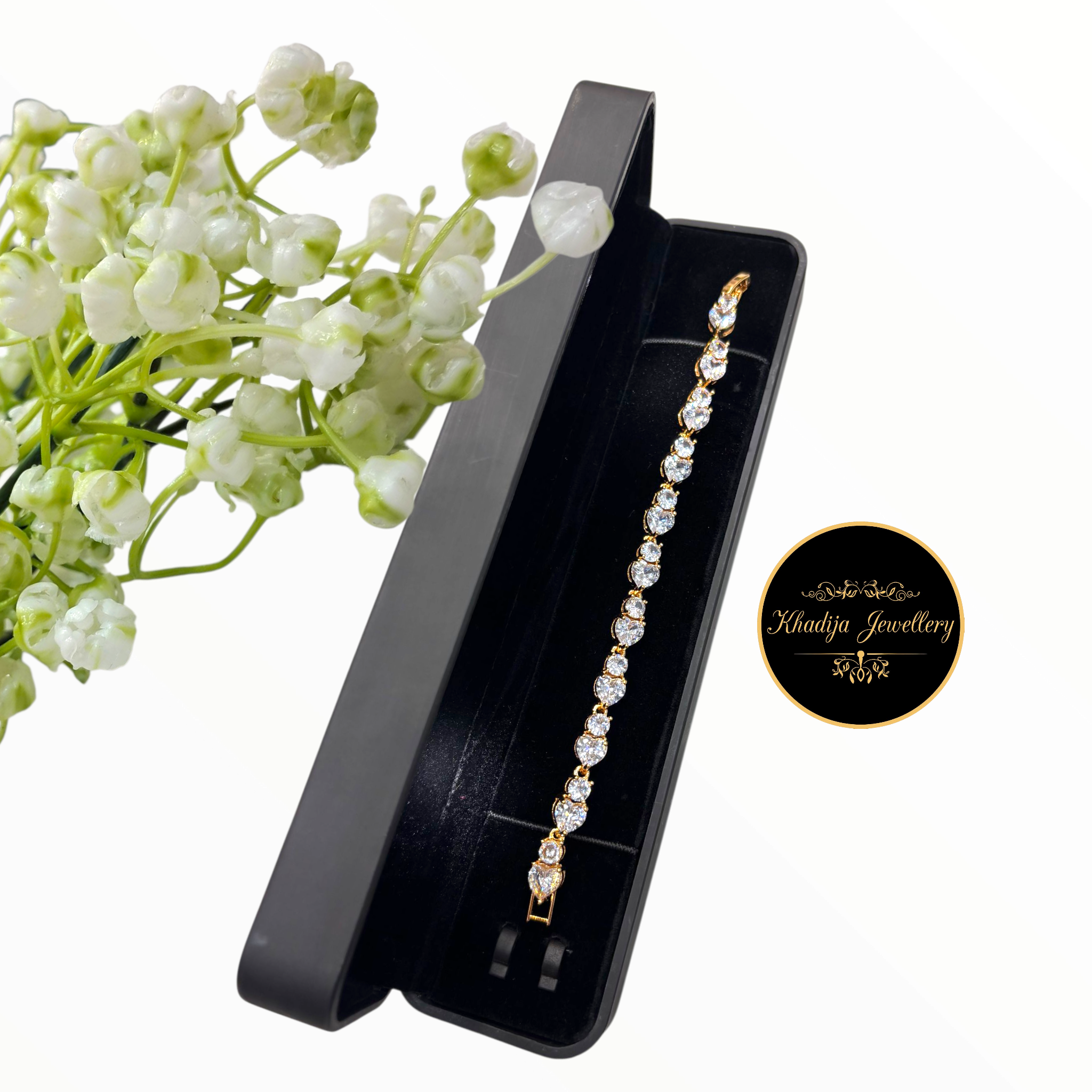 Elegant Stone-Studded Bracelet – 8 Stunning Colours (RC90)