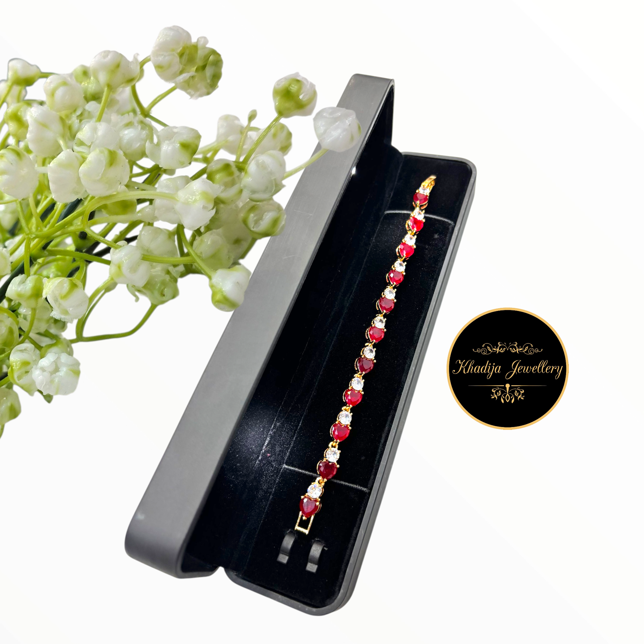 Elegant Stone-Studded Bracelet – 8 Stunning Colours (RC90)